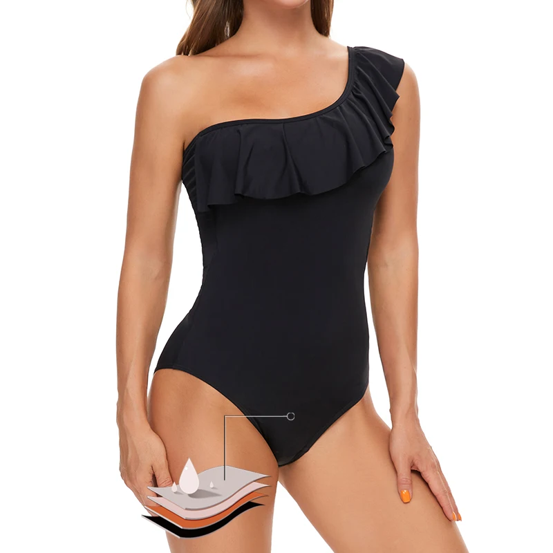 New Women's Sexy Solid Menstrual Absorbent Swimsuit One-Piece Swimsuit Designed for Menstrual Period Physiological
