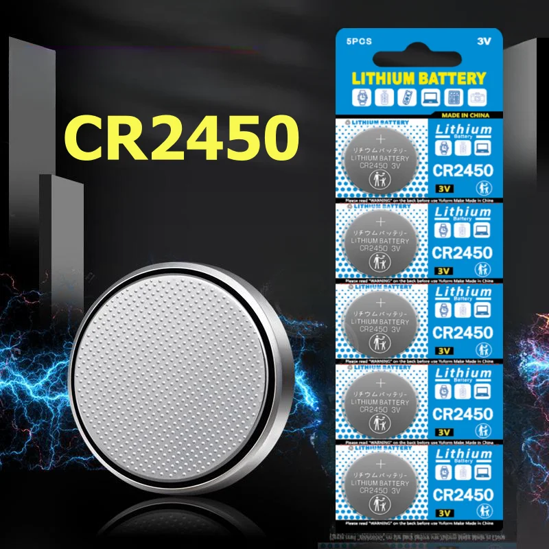 CR2450 리튬 코인 셀 배터리, 리모컨, 차고 문짝 오프너, 계산기, 온도계, BMW 자동차 열쇠 고리 등용, 3V