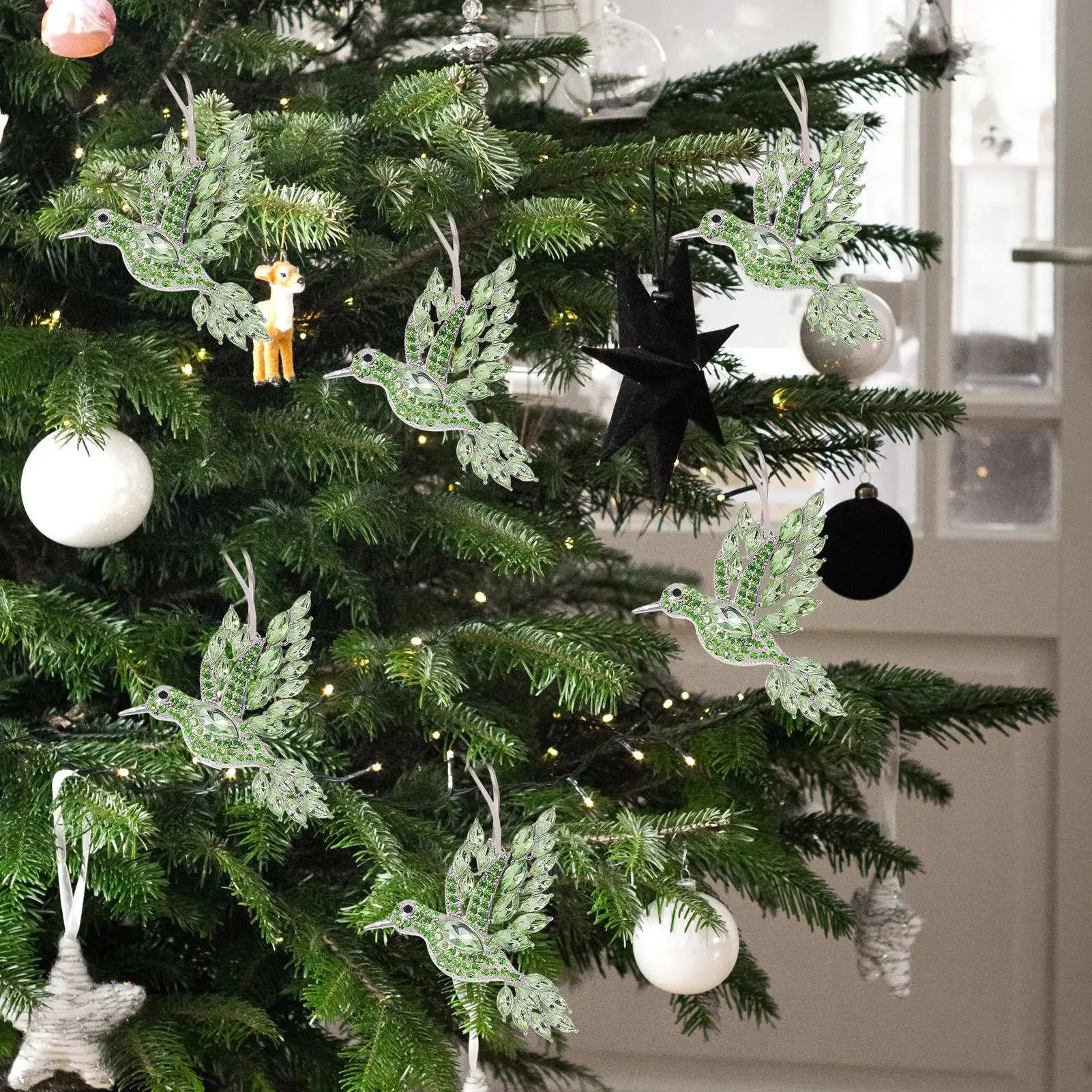 Bird Ornaments For Christmas Tree Rhinestone Bird Pendant Decor Festival Window Charm For Birthday Window Mom Women Grandma