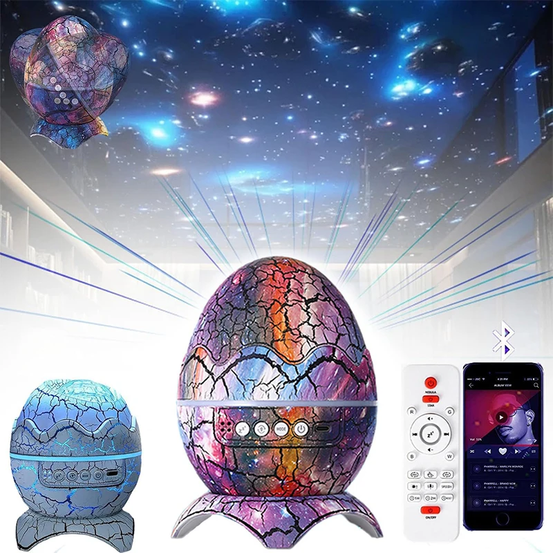 Crack Dinosaur Egg Bluetooth Starry Sky Projection Light Indoor Water Ripple Laser Portable Light Speaker Atmosphere Nightlight