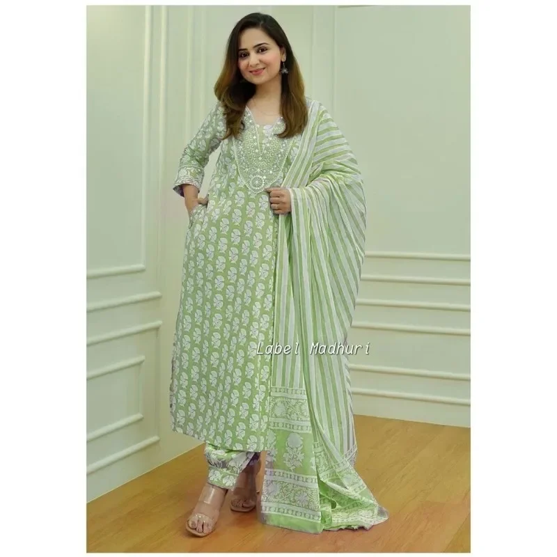 

Women Salwar Kameez Dupatta Palazzo Kurta Kurti Green Dress