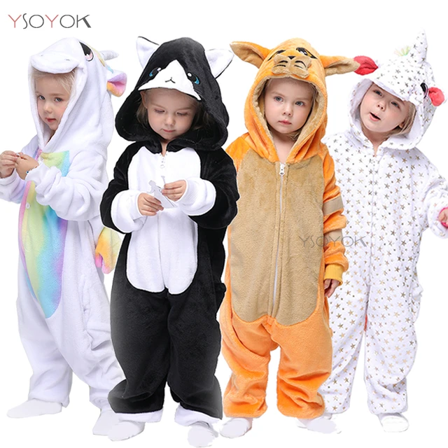 Pyjama Kigurumi pour enfants, vêtements de nuit animaux imbibés,  grenouillères d'hiver, pyjamas Kigurumi pour garçons