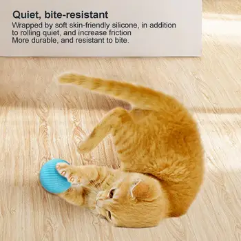 Rechargeable Cat Ball Toy Interactive Cat Toys Ball USB Rechargeable Motion Spinning Ball For Indoor Cats Stiulate Hunting 5
