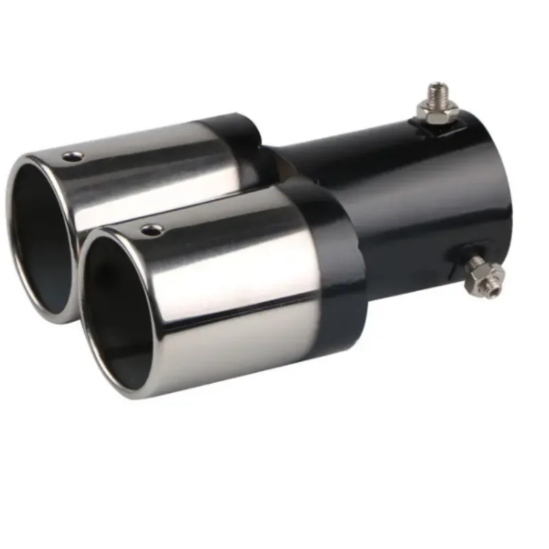 Tail Pipe Muffler Car General One Out Two Grilled Blue Tail Throat Double Pipe Stainless Steel