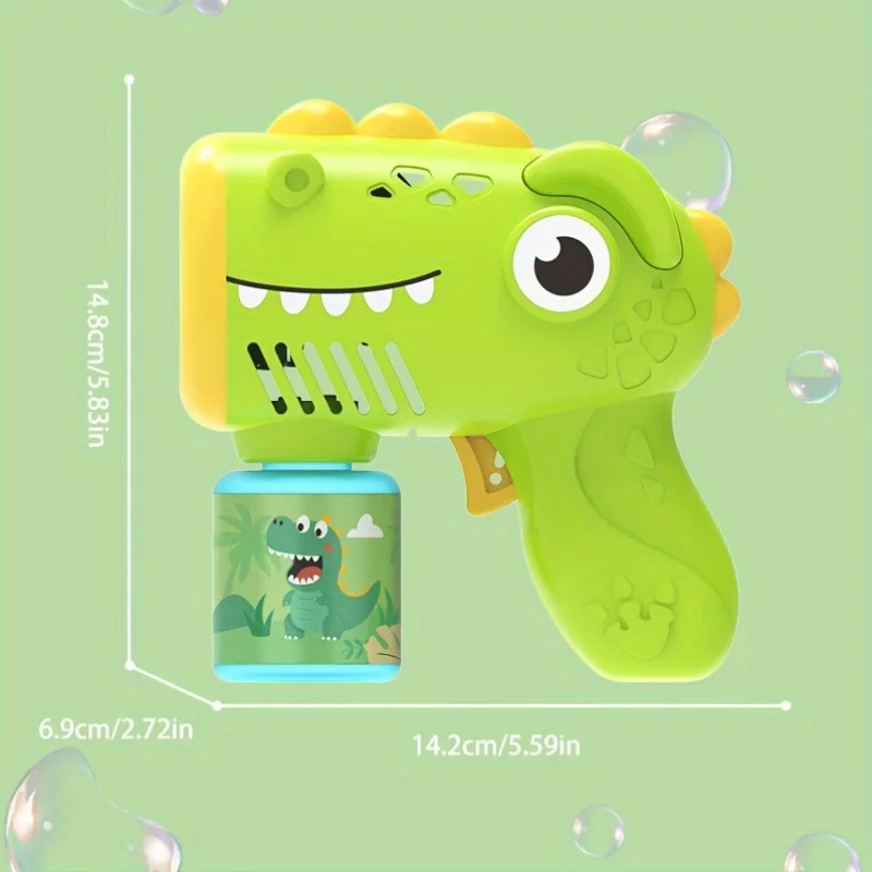Children's Dinosaur Bubble Machine, Handheld Bubble Blowing Gun, Outdoor Toys for Boys and Girls
