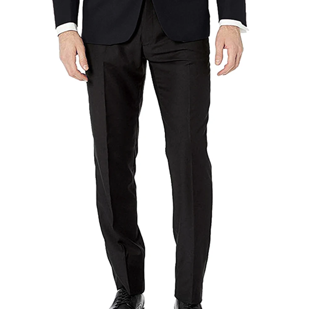 Luxury Made Men Tuxedo Suits For Men Oxford Blue Silk Wool Tuxedo Jacket Black Wool Pants Wedding Suit For Groom
