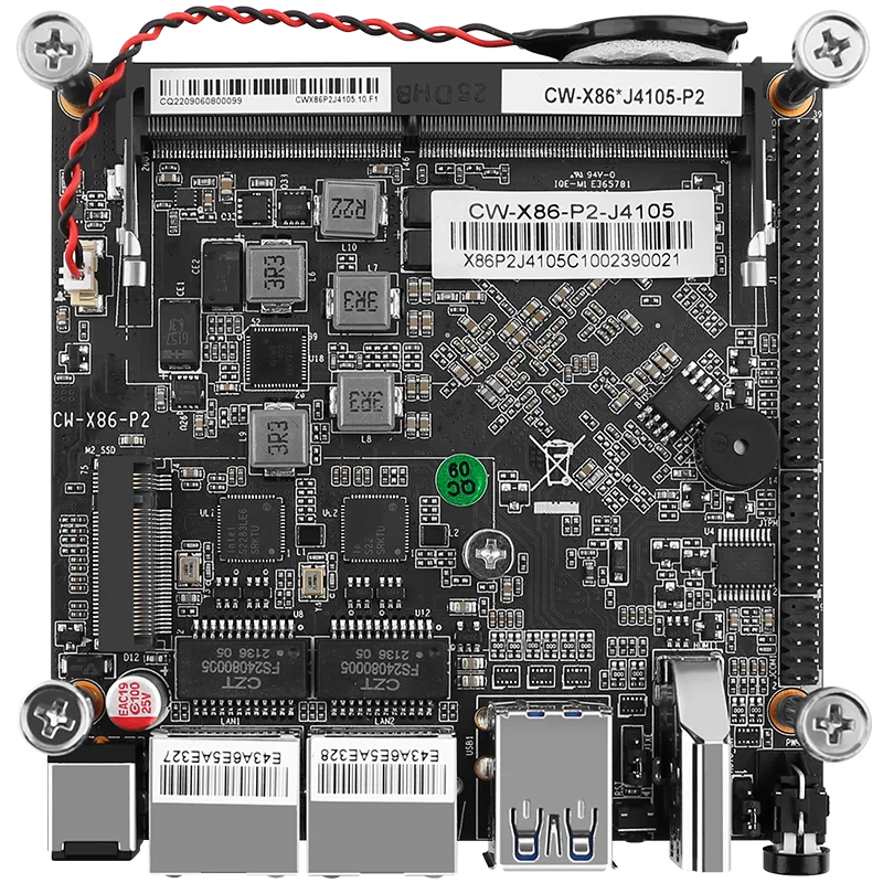 개발 버전 X86-P2 소프트 라우팅 미니 호스트, 6W 저전력 프로세스 마이크로컴퓨터, N4000, J4105, J4125 
