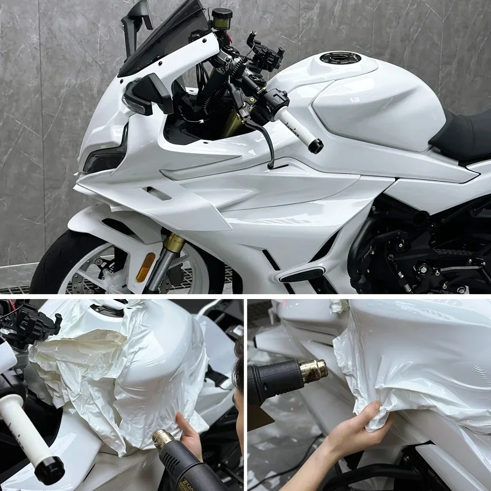 Car Wrap Film Pearl White PVC Air Release Wallpaper Sticker Wasserdichtes Motorrad selbstklebendes Vinylpapier für Auto Motorräder Wraps – Detail 9