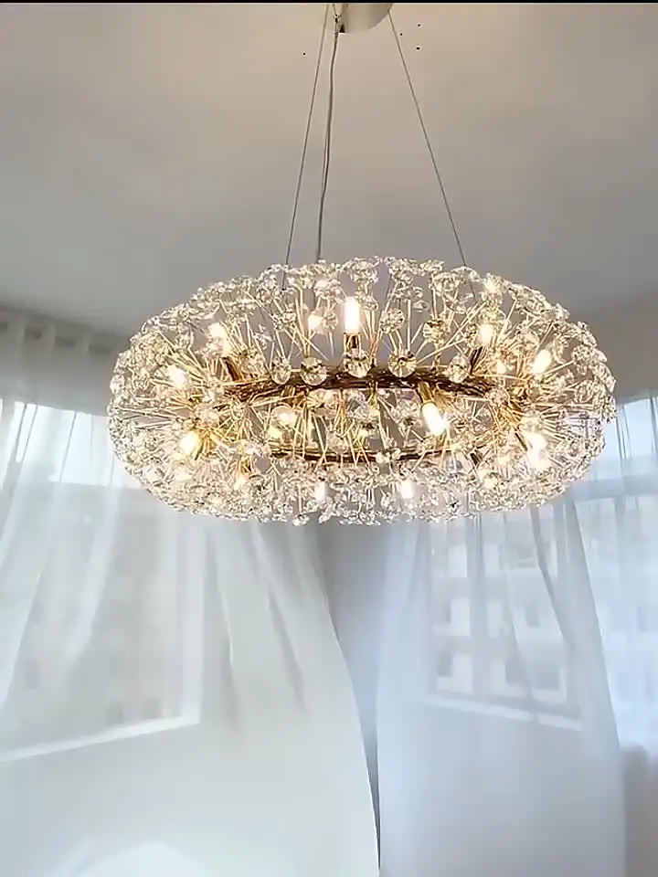 FKL Современная хрустальная люстра Простой подвесной светильник для гостиной