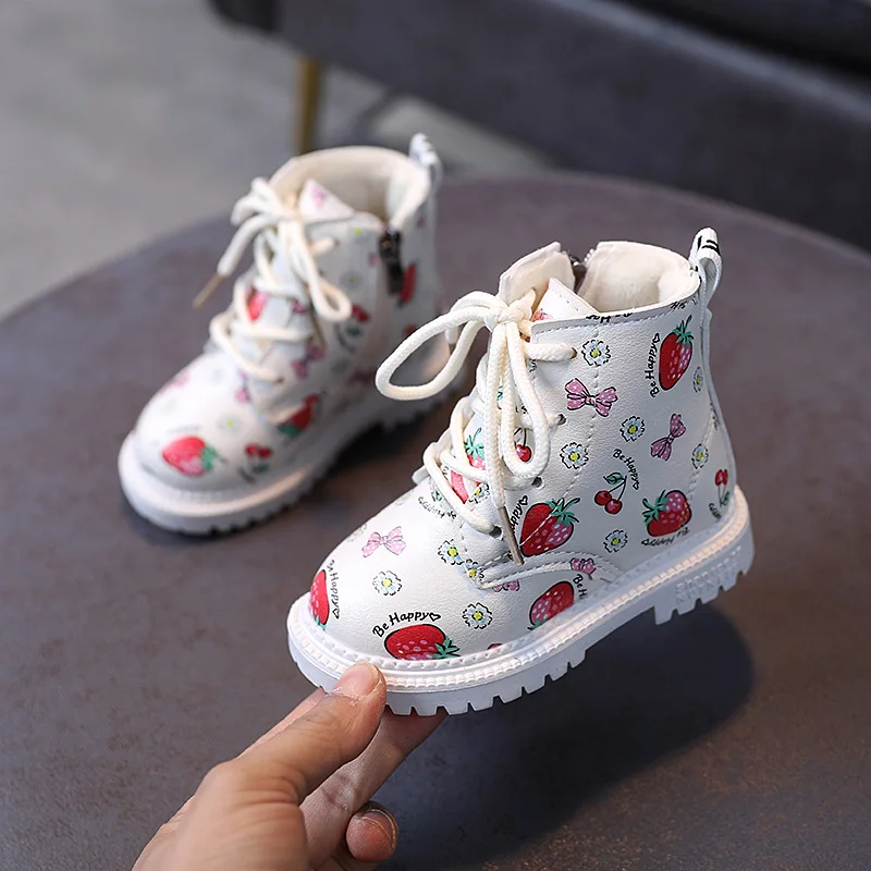 Chaussures en coton et velours pour bébé fille, bottes de neige