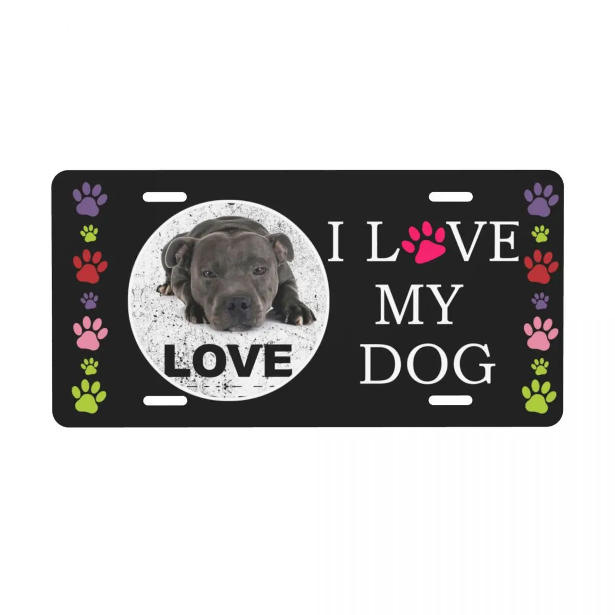 Stafter Bull Terrier Copertura Targa Per Cani Decorazione Per Amante Dei Cani Etichetta Per Vanità Targa In Metallo In Alluminio 6X12 Pollici