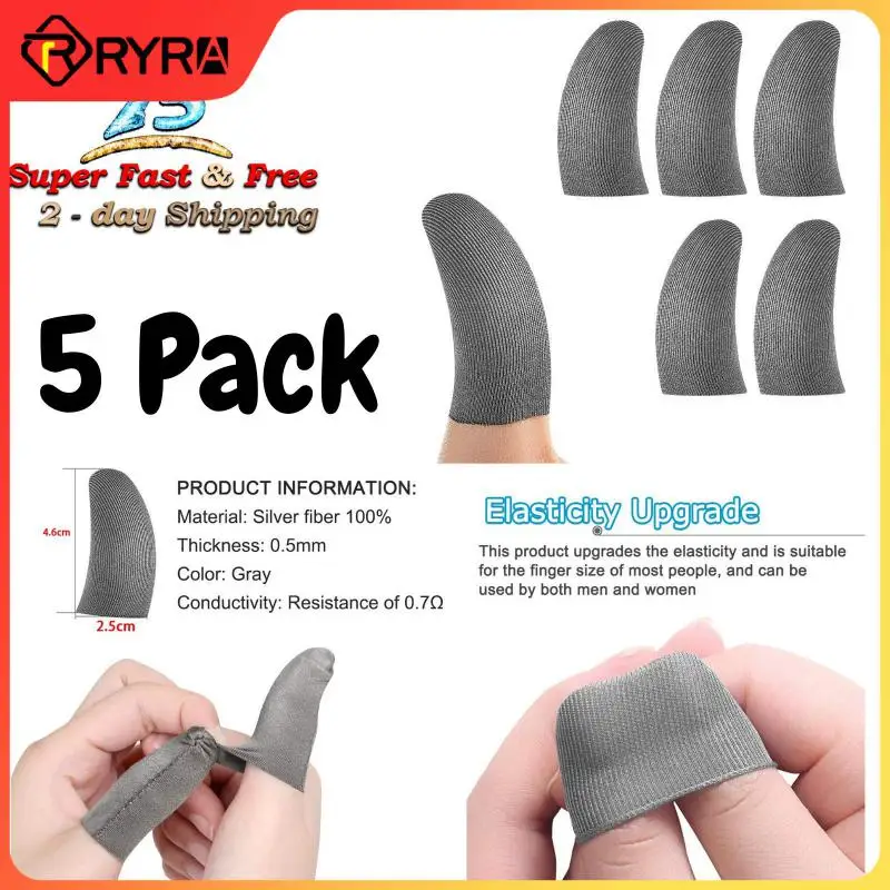 

Gaming Sleeve Smooth Gaming Experience Hand-stitching Prevent Hand Sweat Sterling Silver Fiber Cloth Breathable Gaming Finger