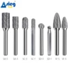 8pcs Carbide Burr Set Die Grinder Bits Rotary Files 6mm Shank for Grinding Wood Metal Fits Dremel Reamer Tools 1
