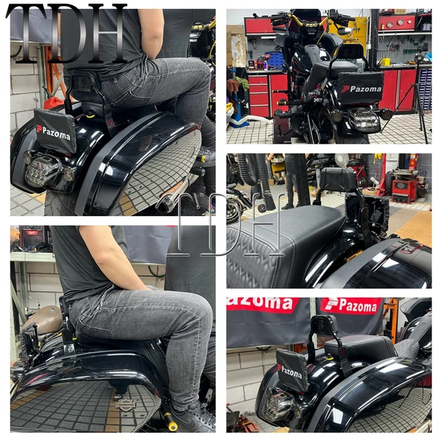 Motorcycle Back Passenger Rear Seat Gel Pad for Harley Davidson Softail Deluxe Motorcycle Back Rest Detachable Sissy Bar Backrest, PSLER