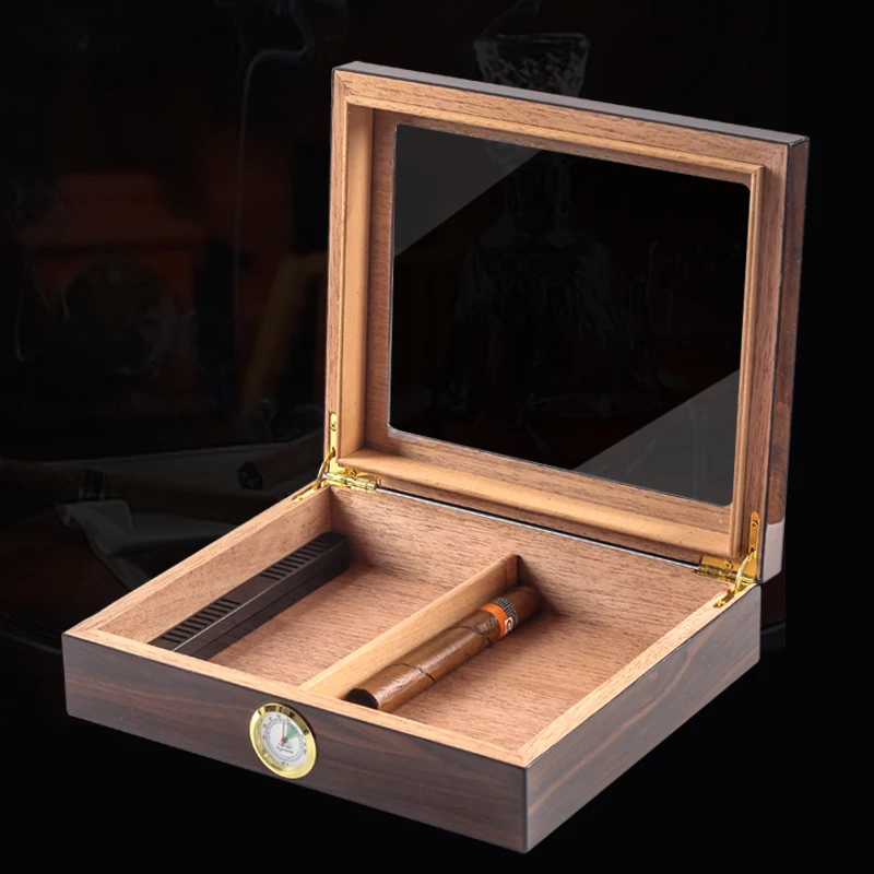 Madeira de cedro charuto humidor viagem caixa portátil charuto com