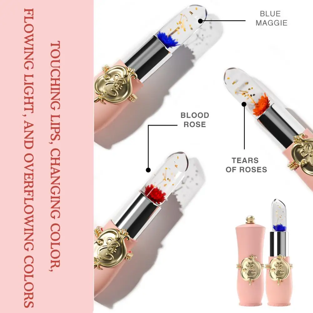 

Dried Flower Jelly Lipstick Moisturizing Lasting Moisturizing Non-fading Color Changing Lipstick Makeup For Women S2P2