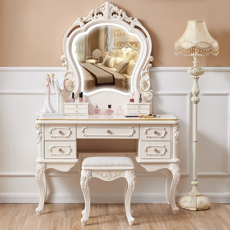 LuxuryGoldDressingTablesMakeupNordicCharmStorageDressingTable