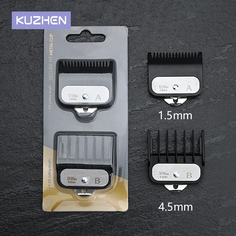 

2Pcs 1.5mm+4.5 Mm Hair Clipper Guide Comb Set Standard Guards Attach Trimmer Parts Universal Limit Comb Hair Clipper Accessories