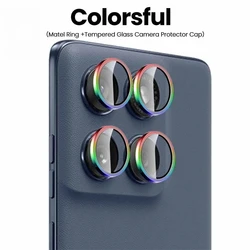 Premium HD Metal Alloy Camera Lens Protector Ring Cover - 9H Anti - Scratch Slim Lens Cap - Moto G96 (Colorful)
