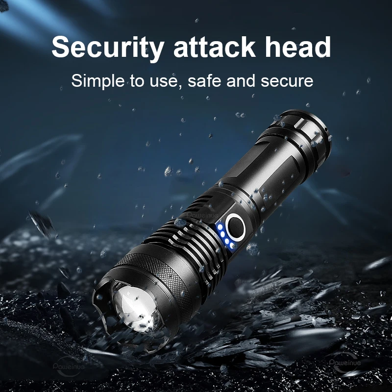 Usb Rechargeable Tactical Led Flashlight Outdoor Patrol Super