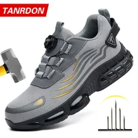 Botones giratorios zapatos de Seguridad masculinos, zapatos de trabajo,  botas de Seguridad Anticoagulantes  Tactical Boots
