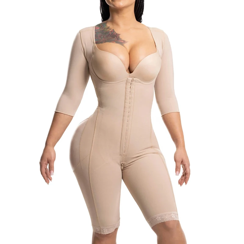 Fajas High Compression Shapewear With Hook-Eyes Waist Trainer Slimming Butt-Lifting Losing Weight Body Shaper Bodysuit