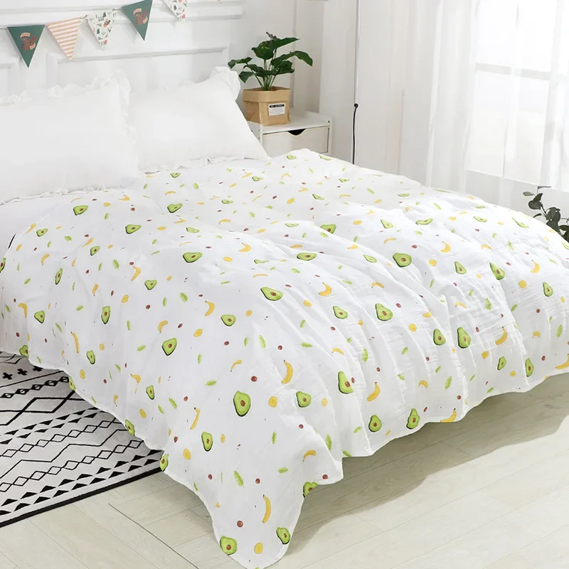 150x200CM Baby Summer Cool Blanket Bamboo Cotton Breathable Sweat-absorbing Double Gauze Blanket Home Children Adult