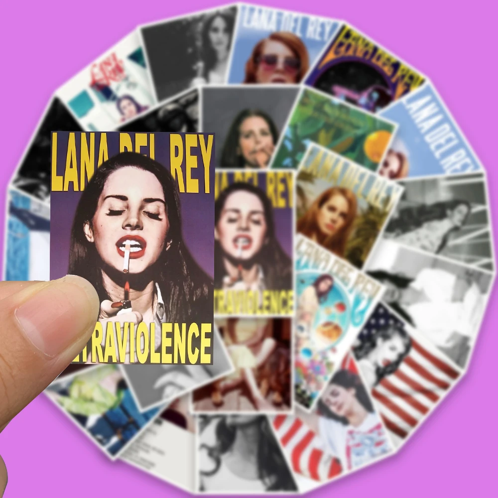 Lana Del Rey Posters Sticker Laptop Waterproof Skateboard Cafe Vintage Fridge Decals 25PCS