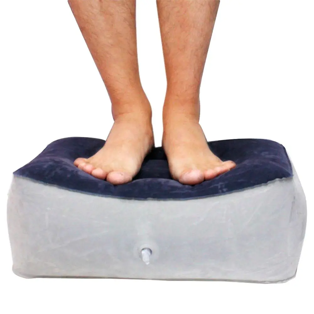 Soft Home Travel Inflatable Foot Relax Leg Up Footrest Pad Stool Pillow Cushion
