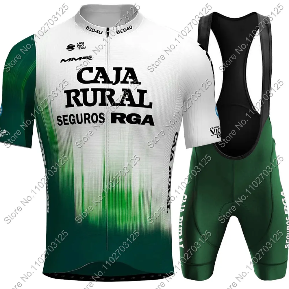 Caja Rural Team Cycling Jersey Set Mens Summer Espana Clothing Road Bike Shirts Suit Bicycle Bib Shorts MTB Wear Maillot