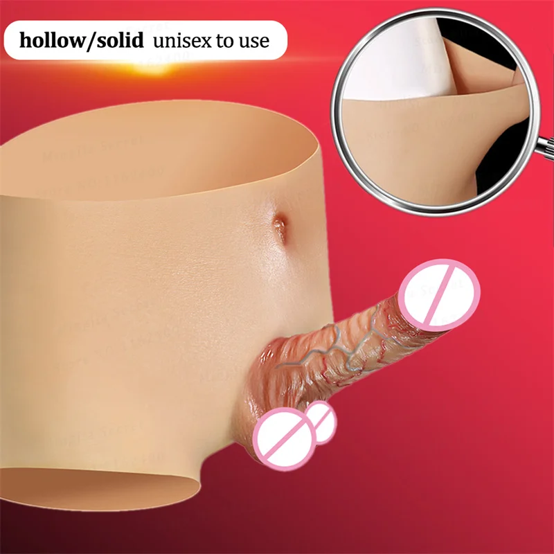 Skin Feeling Hollow/Solid Silicone Lesbian Strapon Dildo Panties Real Male Dick Sex Toys For Women Men Underwear Penis Pants