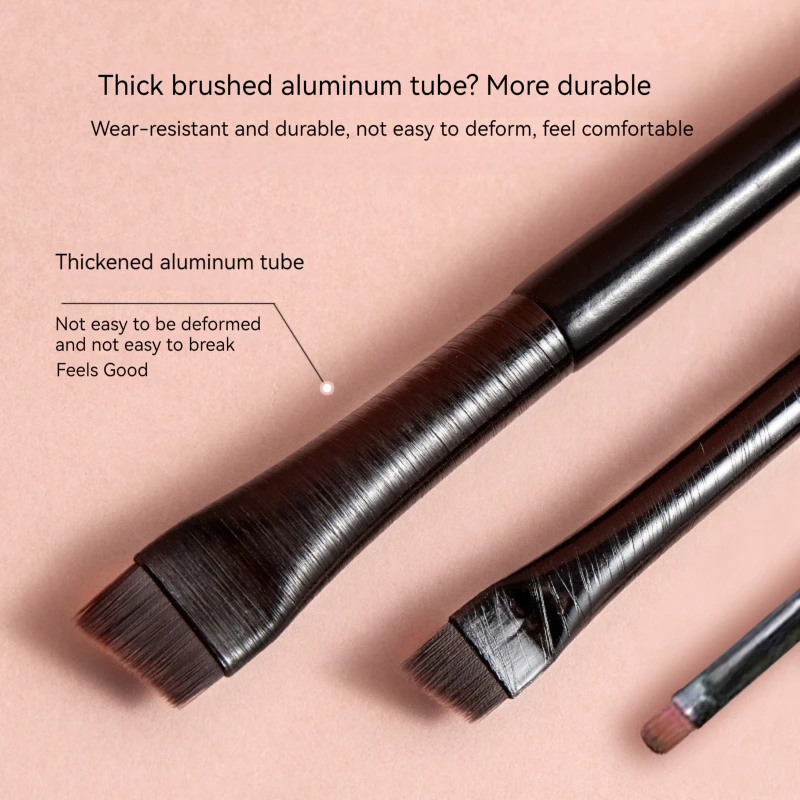 Makeup Brush Set 3PCS Eyeliner Eyebrow Contour Makeup Brush Soft Fiber Comfortable Grip
