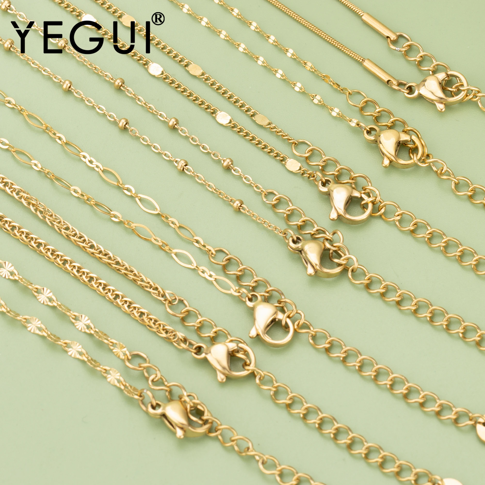 

Модное ожерелье YEGUI MC47 из нержавеющей стали 316L, без никеля, ручная работа, длинное ожерелье, цепочка «сделай сам», ожерелье с шлифовкой, 1 шт/Лот