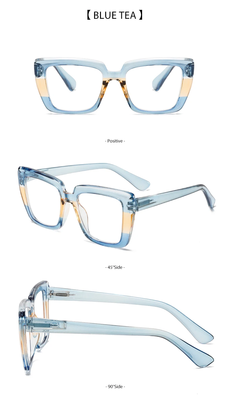 Stylish Large-Framed Reading Glasses with Blue Light Protection