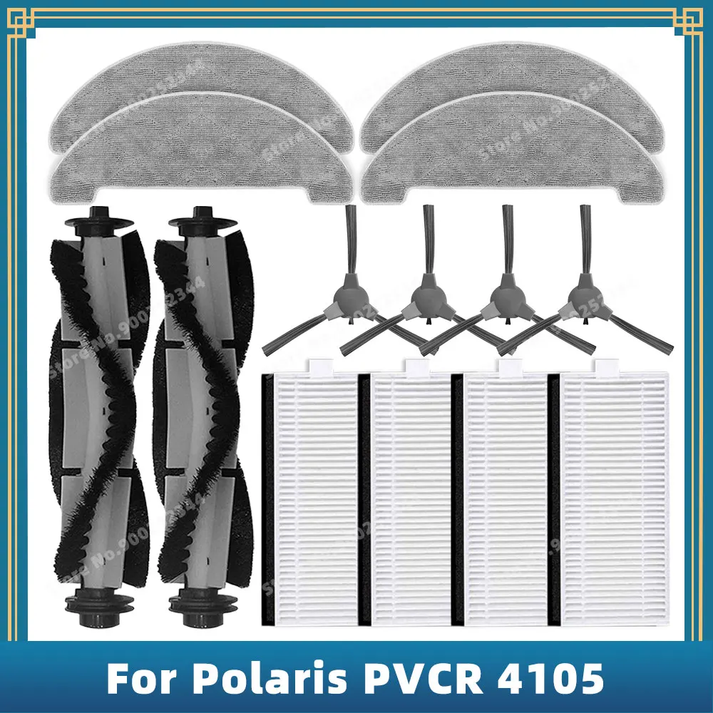 

Compatible For Polaris PVCR 4105 WI-FI IQ Home Aqua Replacement Parts Accessories Main Side Brush Hepa Filter Mop Cloth