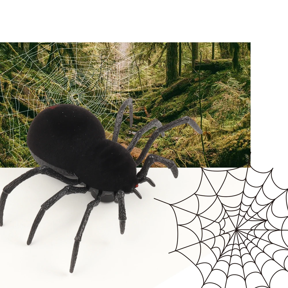 Crawling 2.4g RC Child Gift Remote Control Scary Creepy Soft Plush Infrared RC Tarantula Toy 2