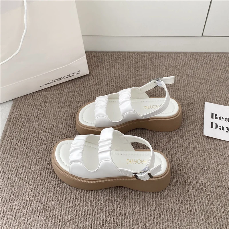 

Summer Designer New Wedge Heel Platform Roman Style Outdoor Women Sandals Fashion Soft Sole Casual French Women's Shoes
