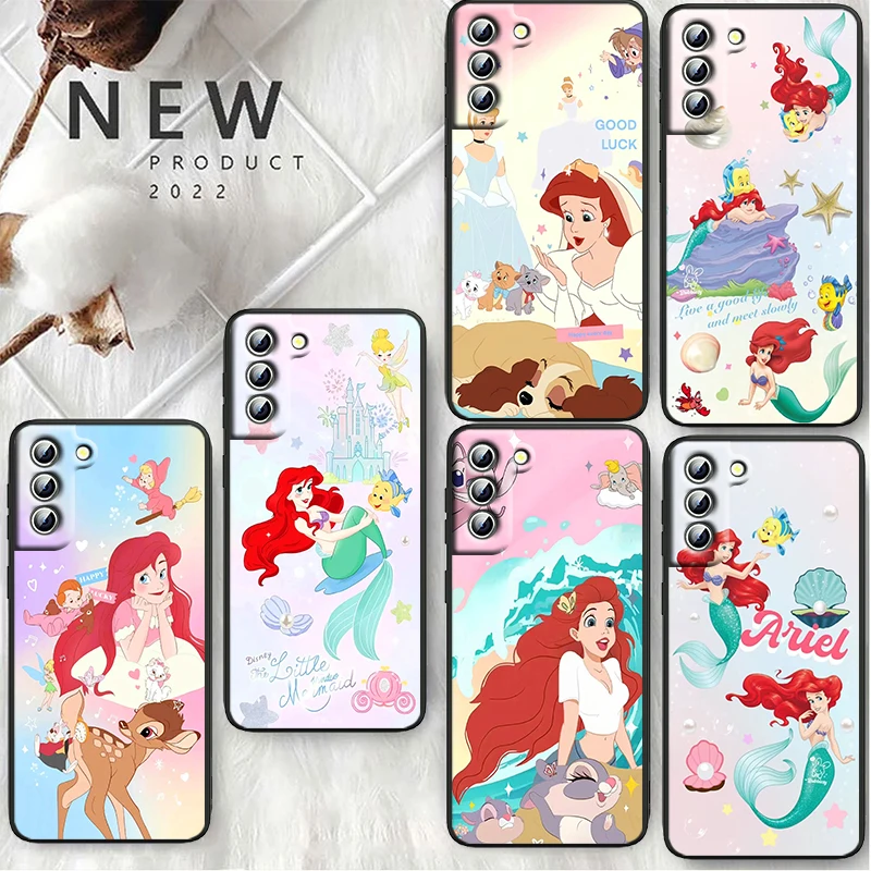 Custodia Per Telefono Disney Little Mermaid Per Samsung Galaxy S23 S22 S21 S20 Fe Ultra Pro Lite S10 5G Plus Cover Posteriore Morbida