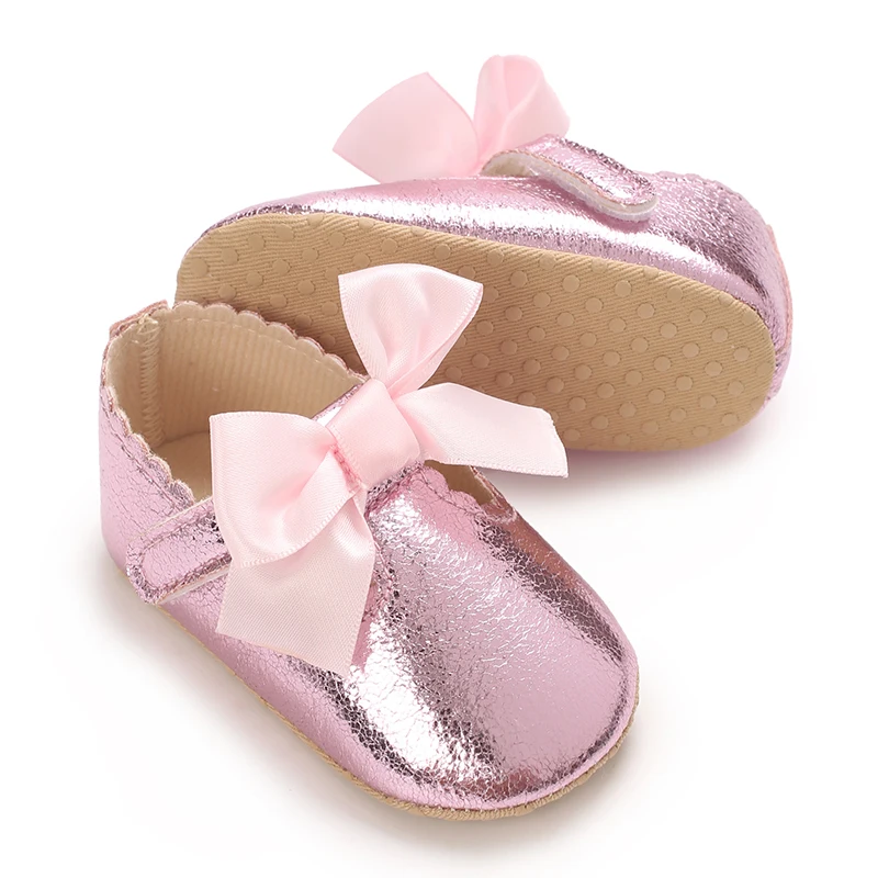 Cute 0-18M Women's Spring and Autumn Large Bow Decoration Elegant Party Attends Soft Bottom Casual Princess Shoes