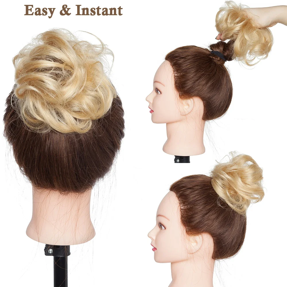 Human Hair Messy Buns Hair Piece Extension for Women Girls human hair bun extension