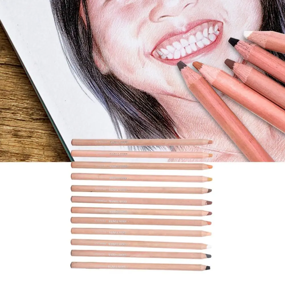 12PCS 6.89in 파스텔 연필 소프트 파스텔 코어 부드러운 질감 초상화 파스텔 스틱 풍부한 색소 아트 드로잉 연필