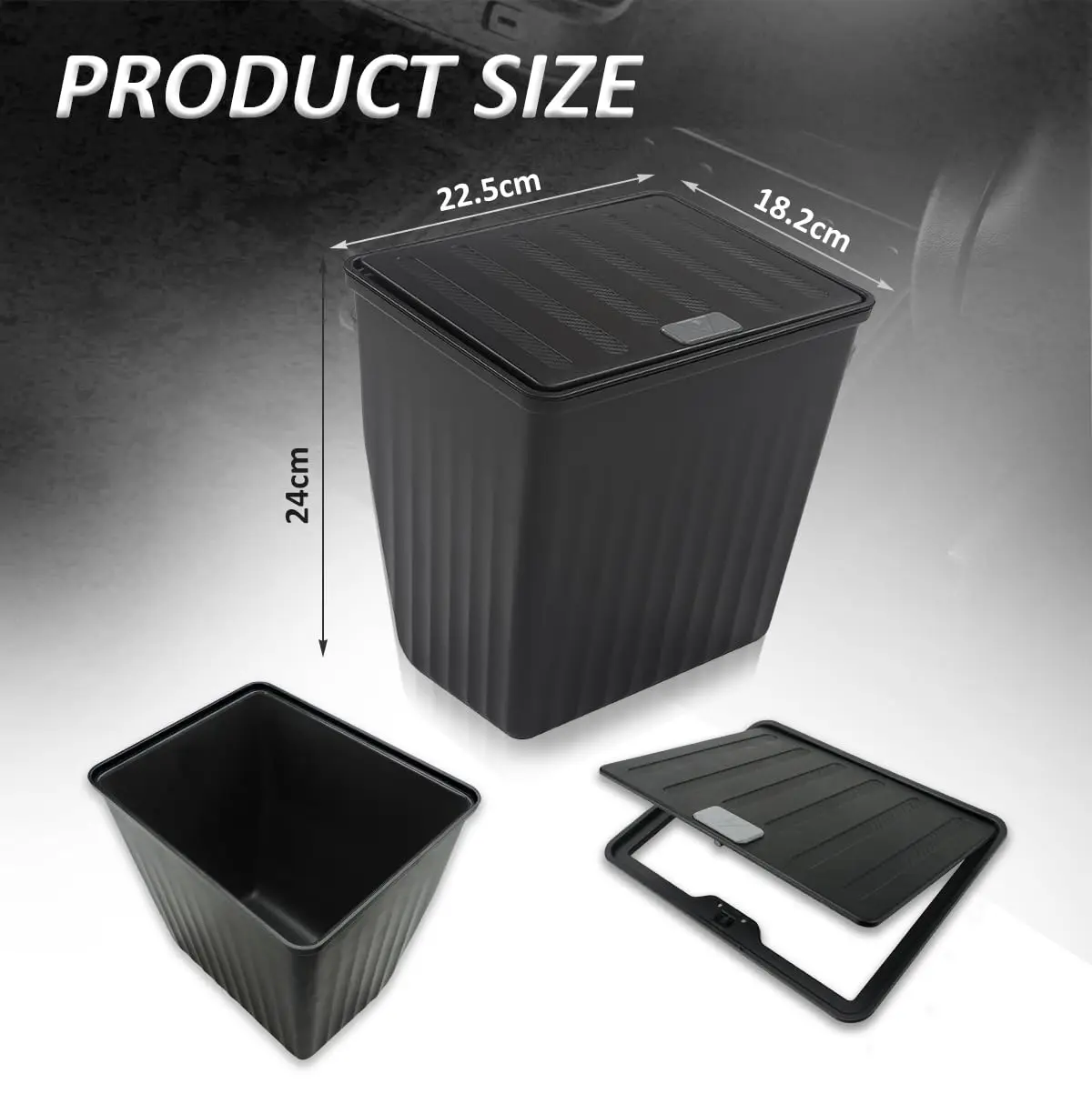 Car Trash Can Rear Center Console Trash Can Storage Box for Tesla Model Y-Backseat Storage Box Garbage Can With Push-to-Open Lid