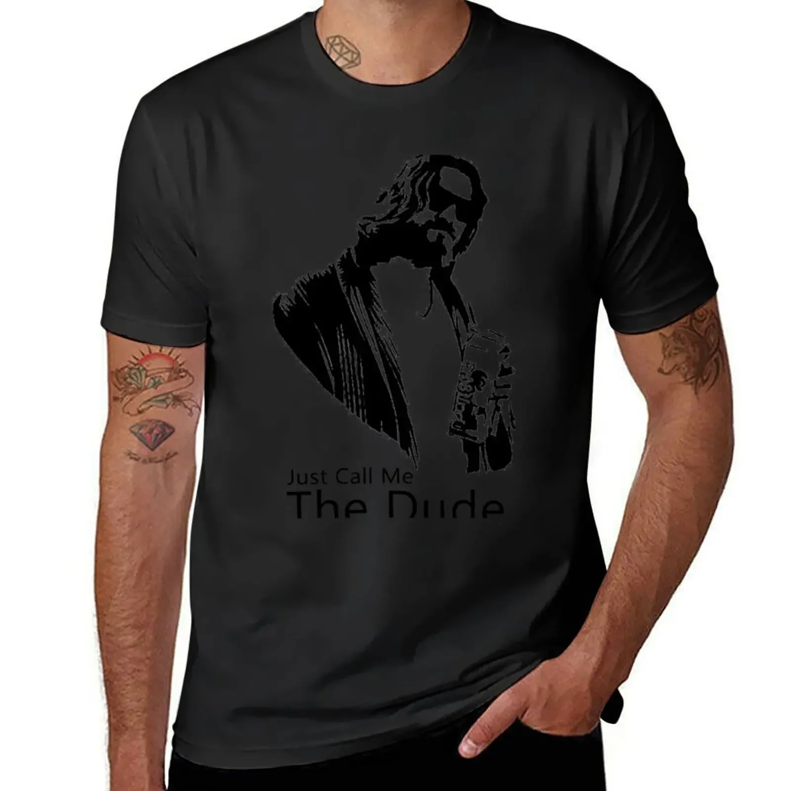 Just Call Me The Dude T-Shirt Manica Corta Tee Sweat Funnys T-Shirt Grafiche Da Uomo