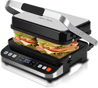 Taylor 10 in 1 Press Sandwich Maker, 1600W Electric Indoor Grill with Non-Stick Double Sided Plates, LED Touch Scr 1