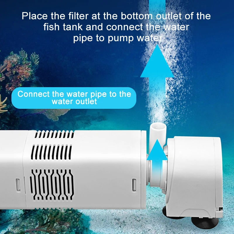 Aquarium filter pump Aquarium filter pump fish tank submersible silent air oxygen aerator water change pump aquarium air wave maker 220v