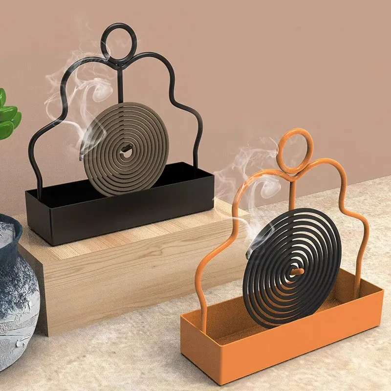 Iron Mosquito Coil Holder Incense Storage Rack Coil Incense Burner Frame Rack For Household Bedroom Patio Repellent Accessories