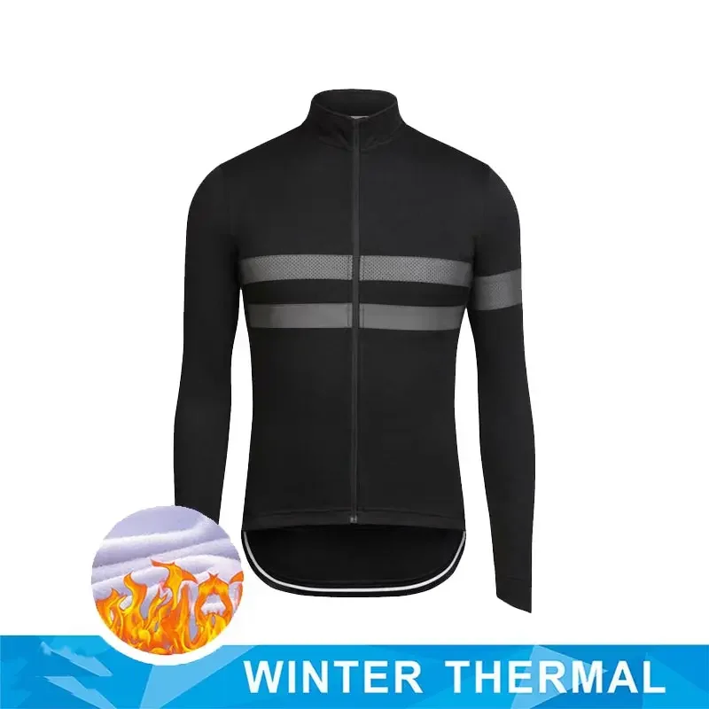 thumbnail image 1 of Maillot de ciclismo de alta calidad para equipos profesionales, ropa térmica de invierno de polar de manga larga para ciclismo de competición, ropa para deportes al aire libre, clásica a rayas, 1 of 5