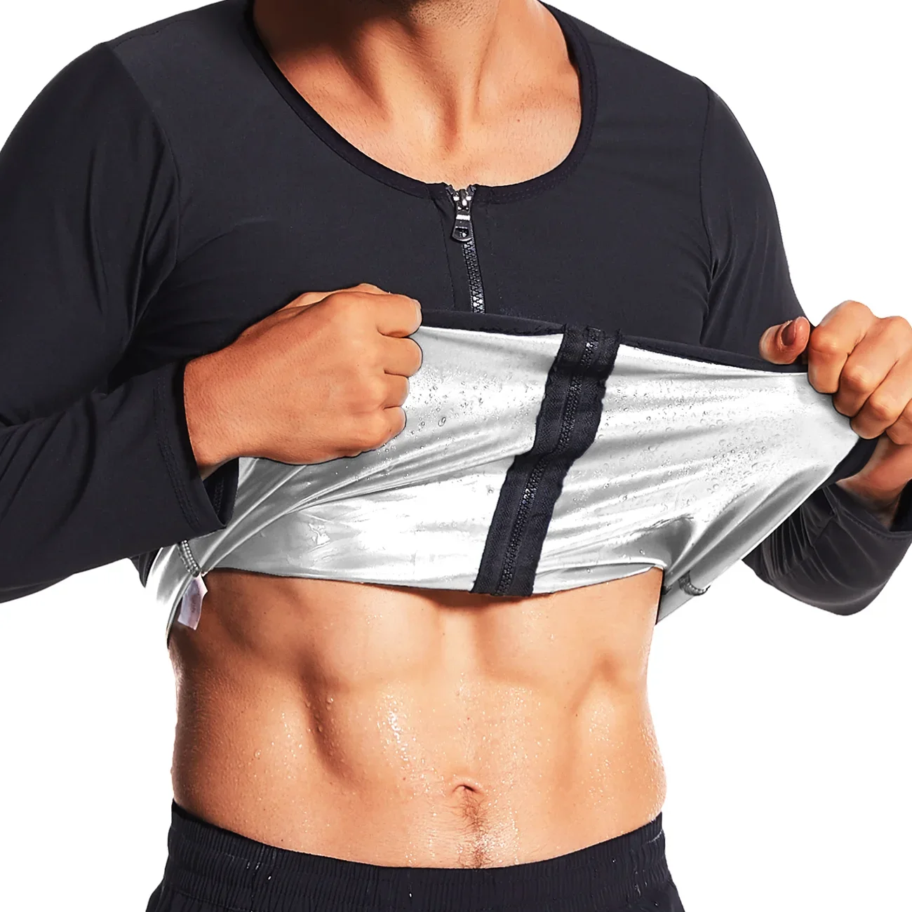 Camicia A Compressione Uomo Body Shaper Dimagrante Compressione Camicie - Foto 10