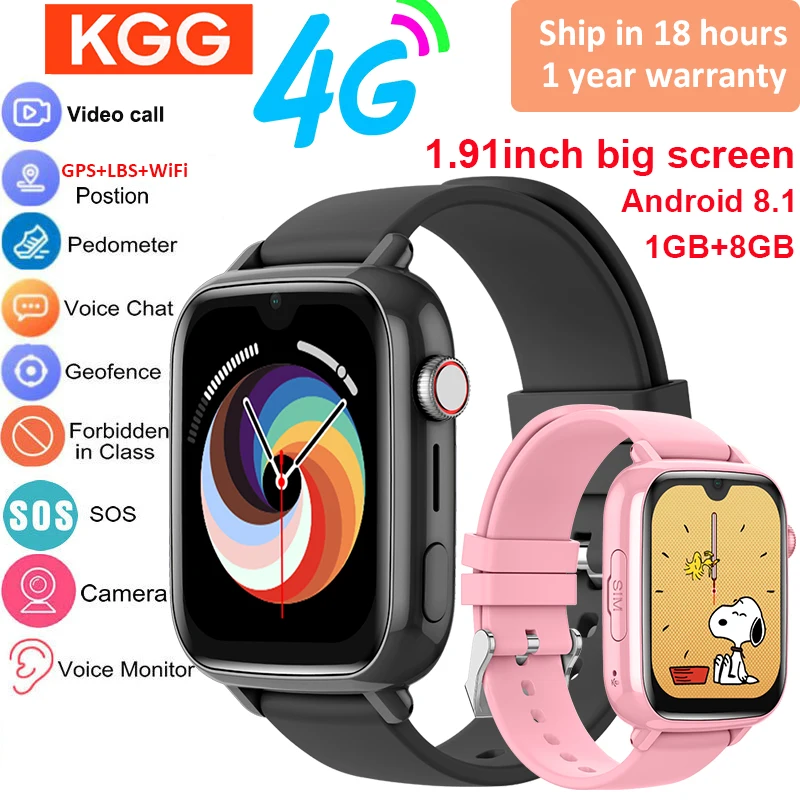 4G Kids Smart Watch with GPS Video Call Features
