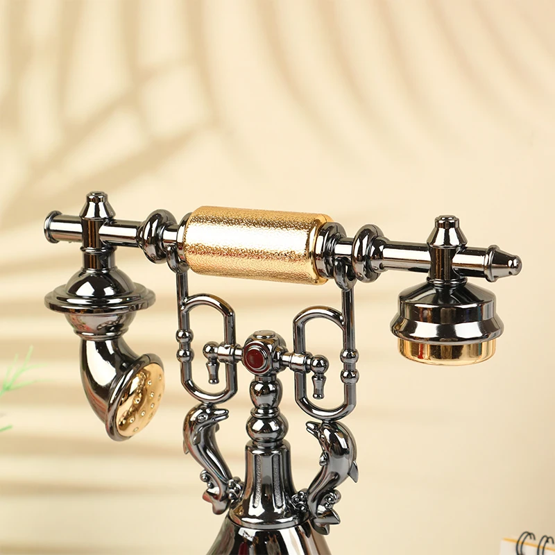 Retro Telephone Alarm Clock For Home Room Bedside Table Decoration